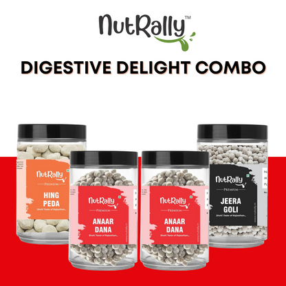 Digestive Delight Combo - Pack of 4 (1 Hing Peda, 2 Anaardana, 1 Jeera Goli)
