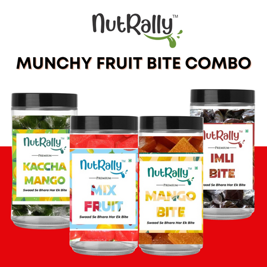 Munchy Fruit Bite Combo - Pack of 4 (1 Mix Fruit, 1 Kacha Mango, 1 Mango, 1 Imli)