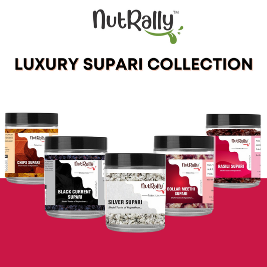 Luxury Supari Collection - Pack of 5 (1 Silver, 1 Rasili, 1 Doller, 1 Chips, 1 Black Current)