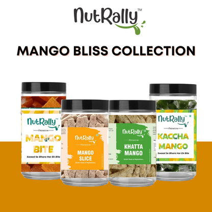 Mango Bliss Collection - Pack of 4 (1 Mango Slice, 1 Khatta Mango, 1 Mango Bite, 1 Kacha Mango Bite)