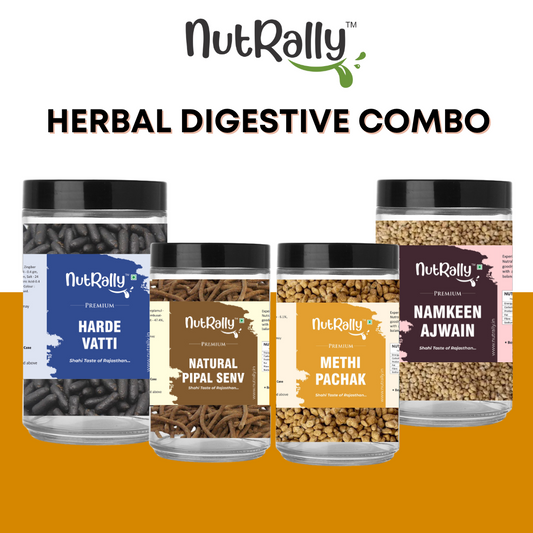 Herbal Digestive Combo - Pack of 4 (1 Harde Vatti, 1 Pipal Senv, 1 Methi Pachak, 1 Namkeen Ajwain)