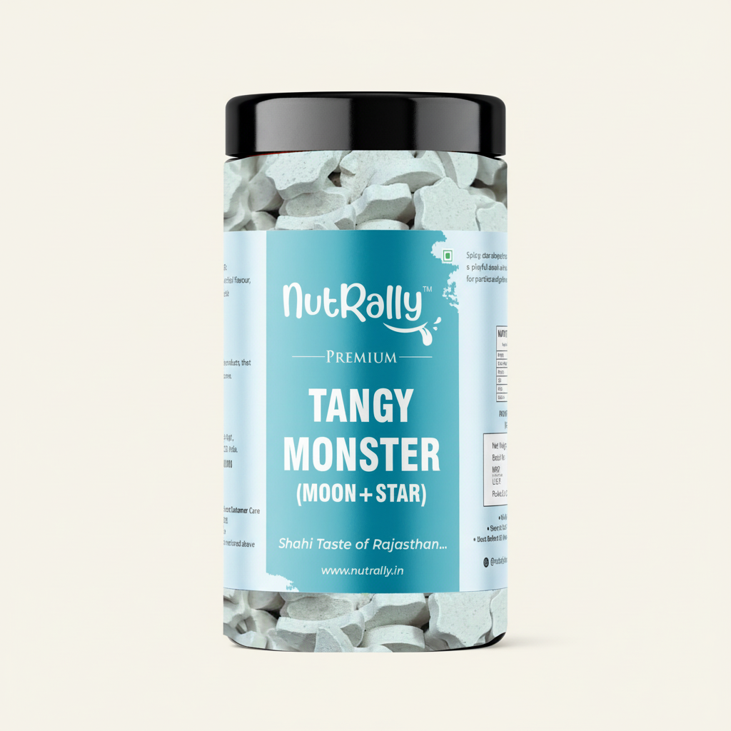 Tangy Monster (Moon+Star) with cream background