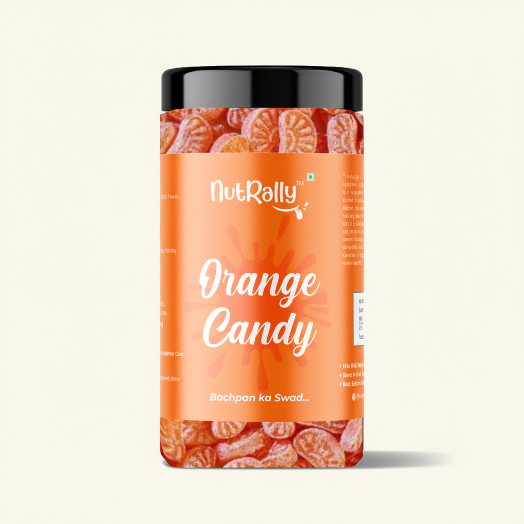 Orange Candy with cream background