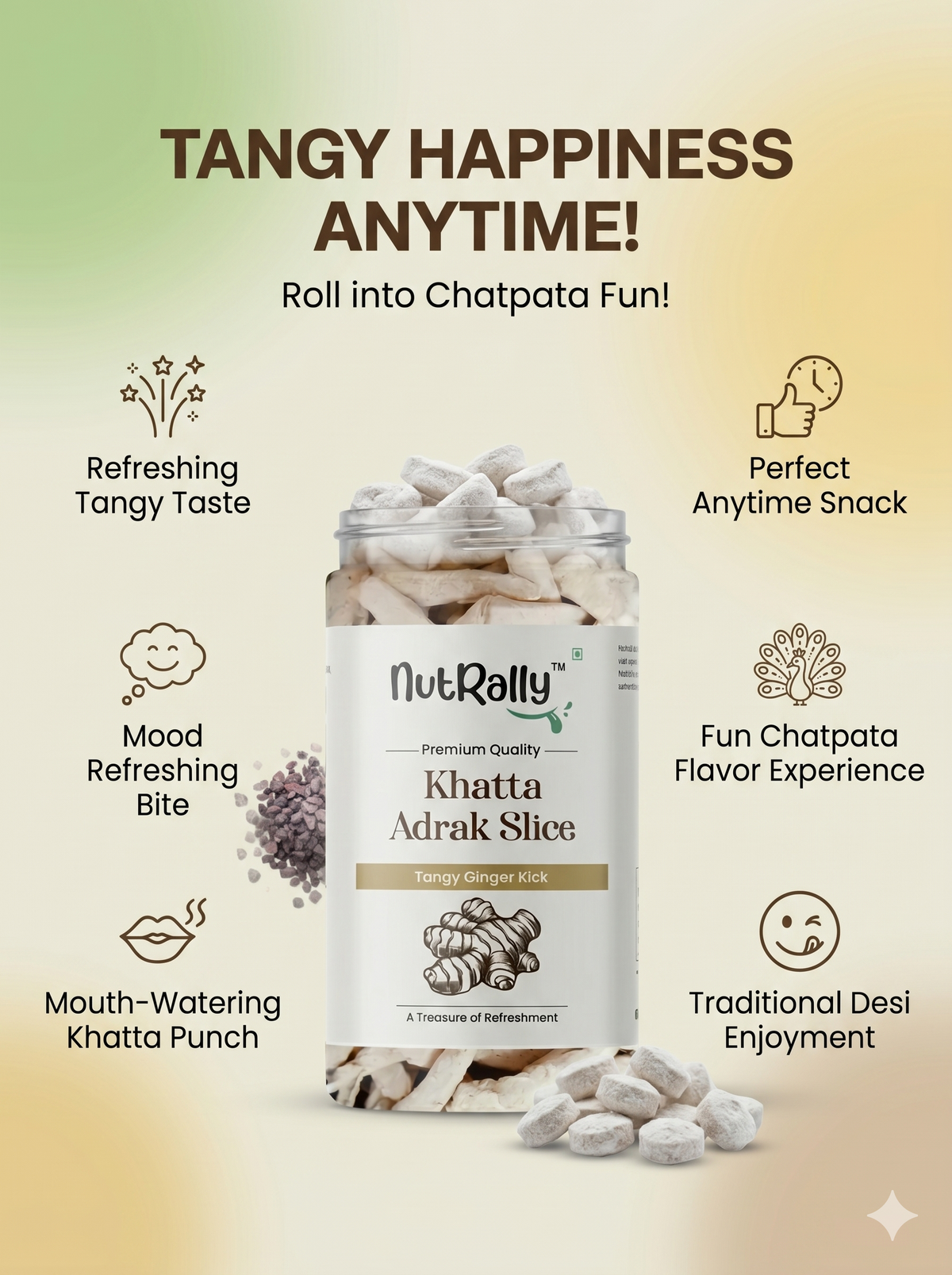Khatta Adrak Slice - 140 Gm